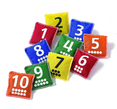 LEARNING ADVANTAGE 7062 Number and Dot Bean Bag (Pack of 10), Multicolor
