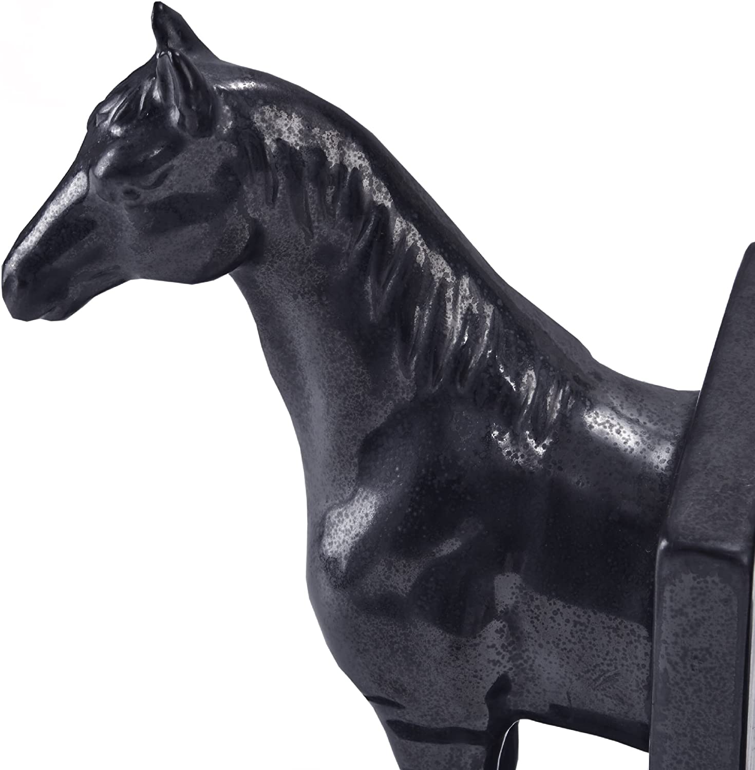Madison Park Horse Bookends, Metalic Glaze Black