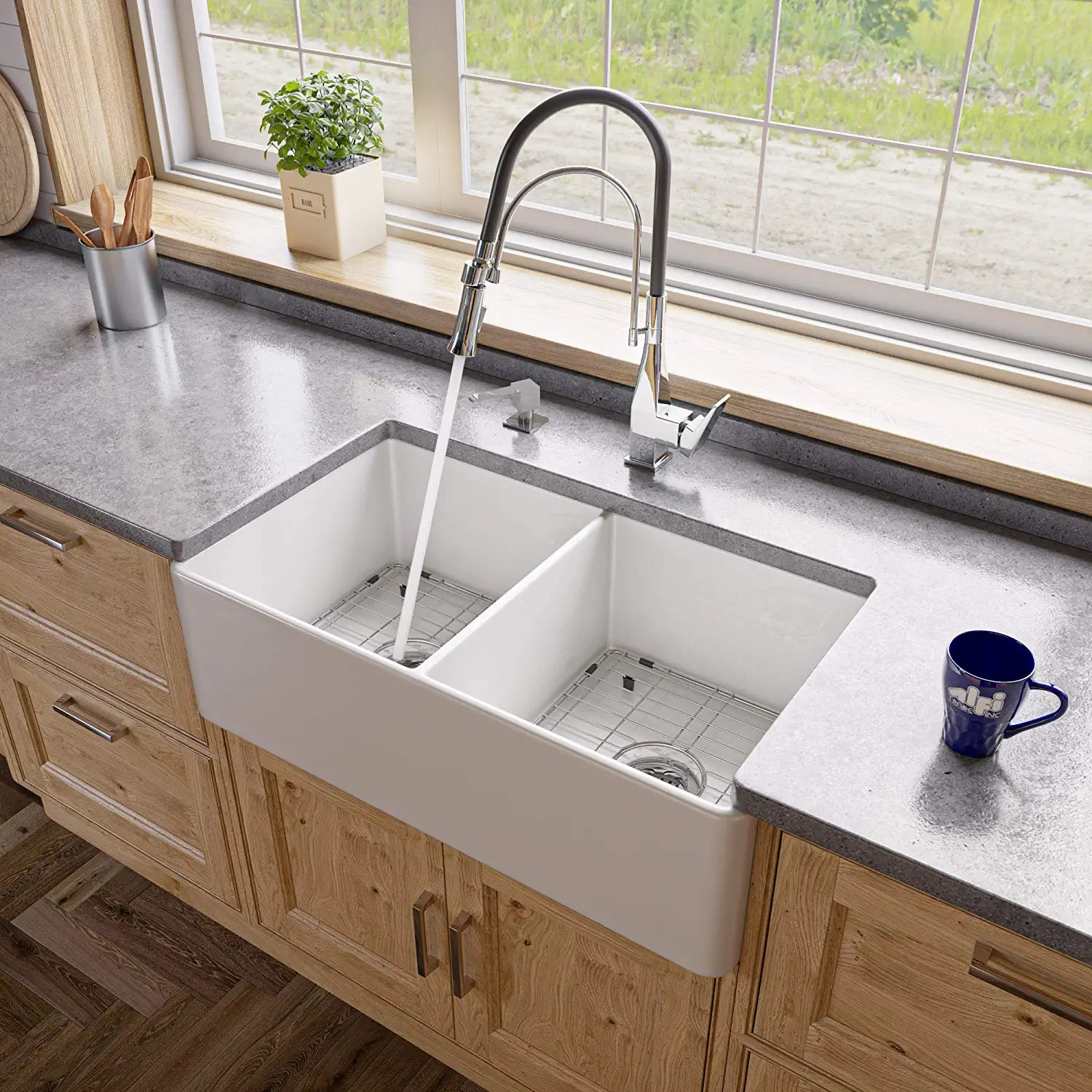 Alfi brand ABF3318D-W Kitchen Sink, White