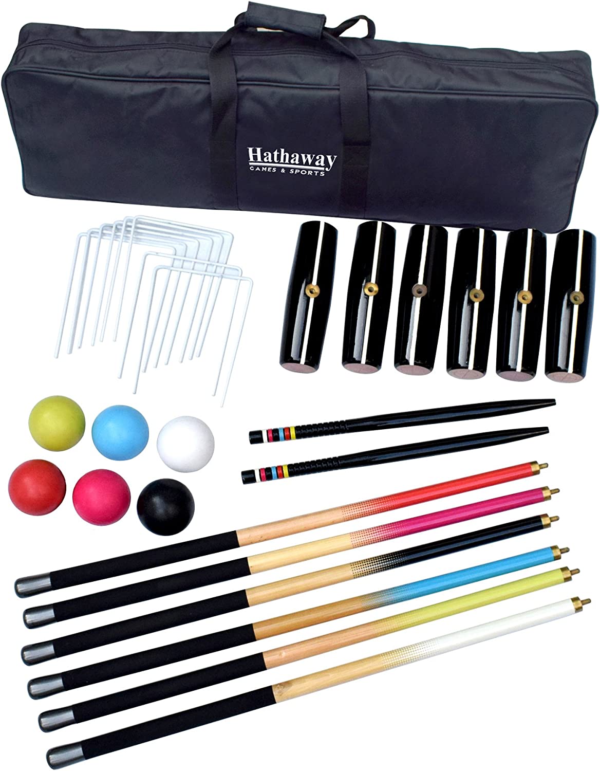 Hathaway Deluxe 6-Player Croquet Set Multi, 33.5&#34;L x 9&#34;W x 2.75&#34;H