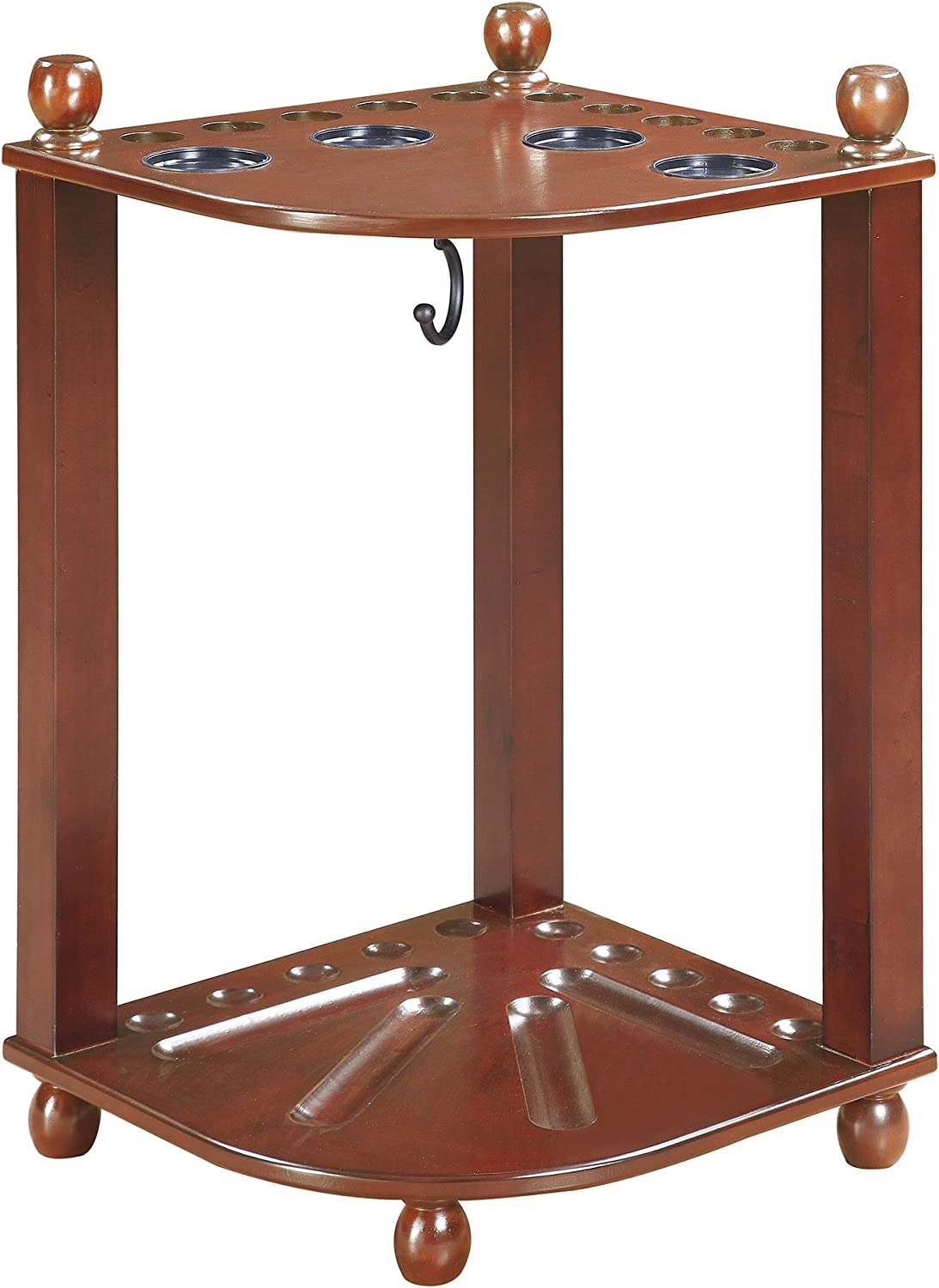 Hathaway Regent Corner Floor Cue Rack - Finish Walnut