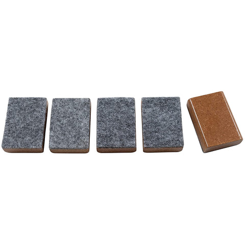 LEARNING ADVANTAGE CTU7874 Mini Markerboard Erasers Set Of 5, brown and gray