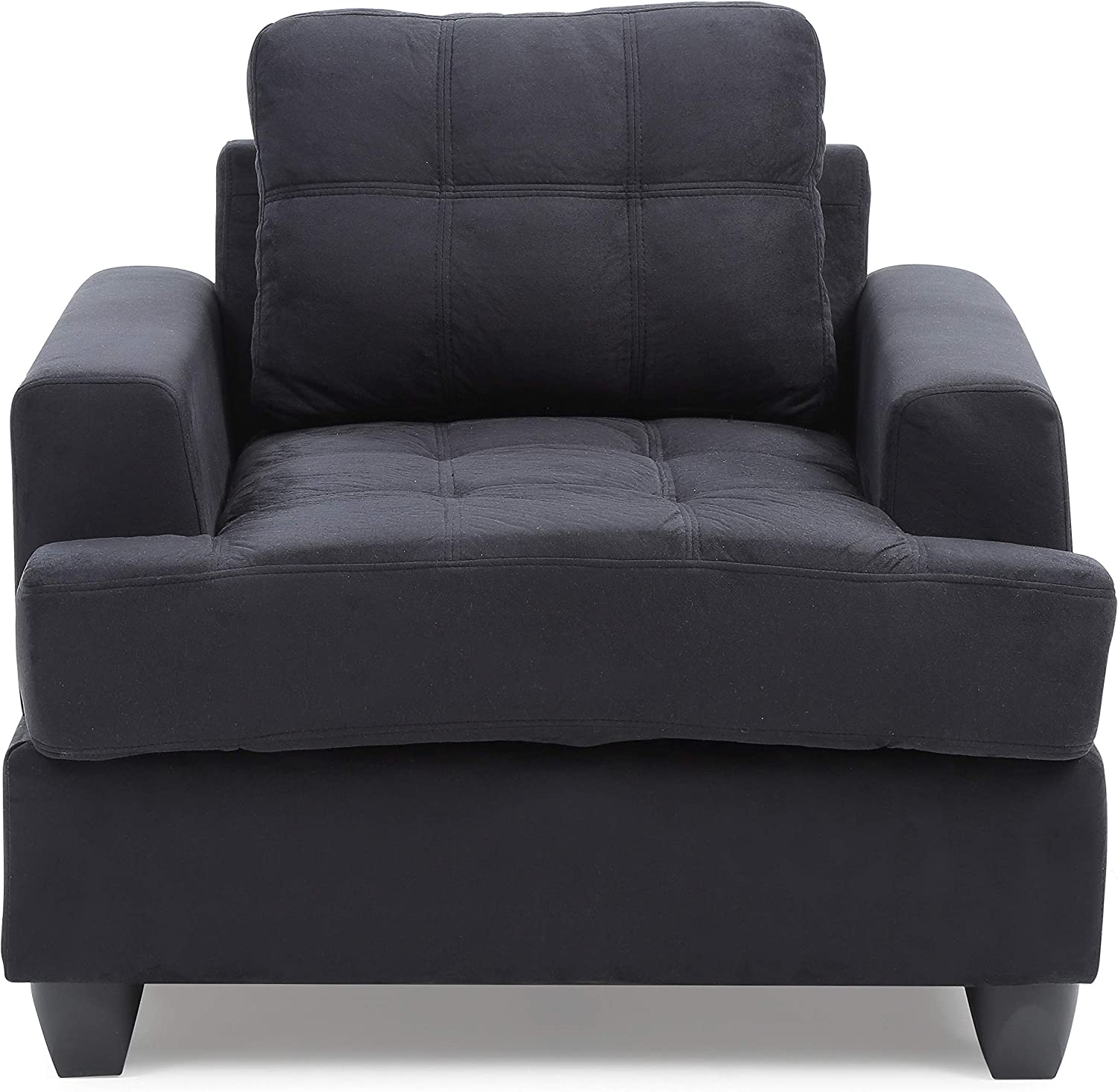 Glory Furniture Upholstered Arm Chair, Black Suede