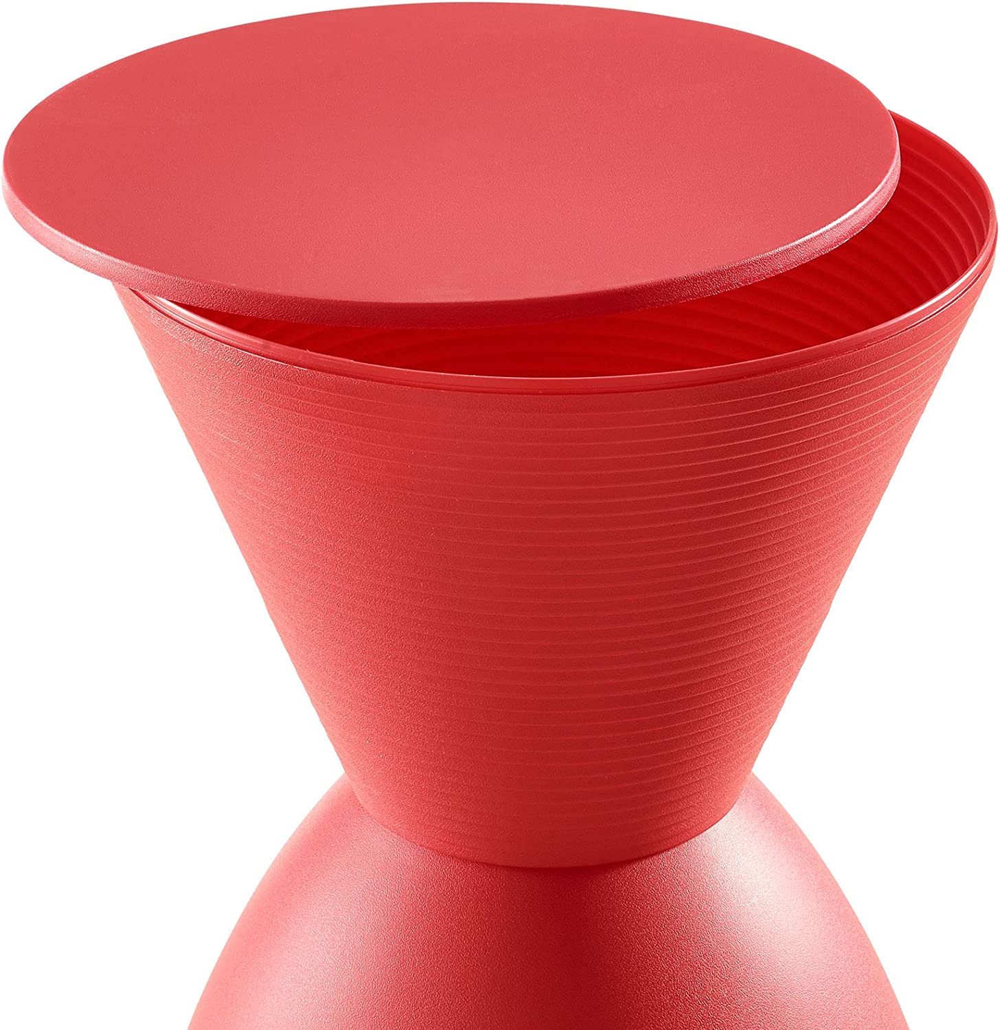 Modway Haste Contemporary Modern Hourglass Accent Stool in Red