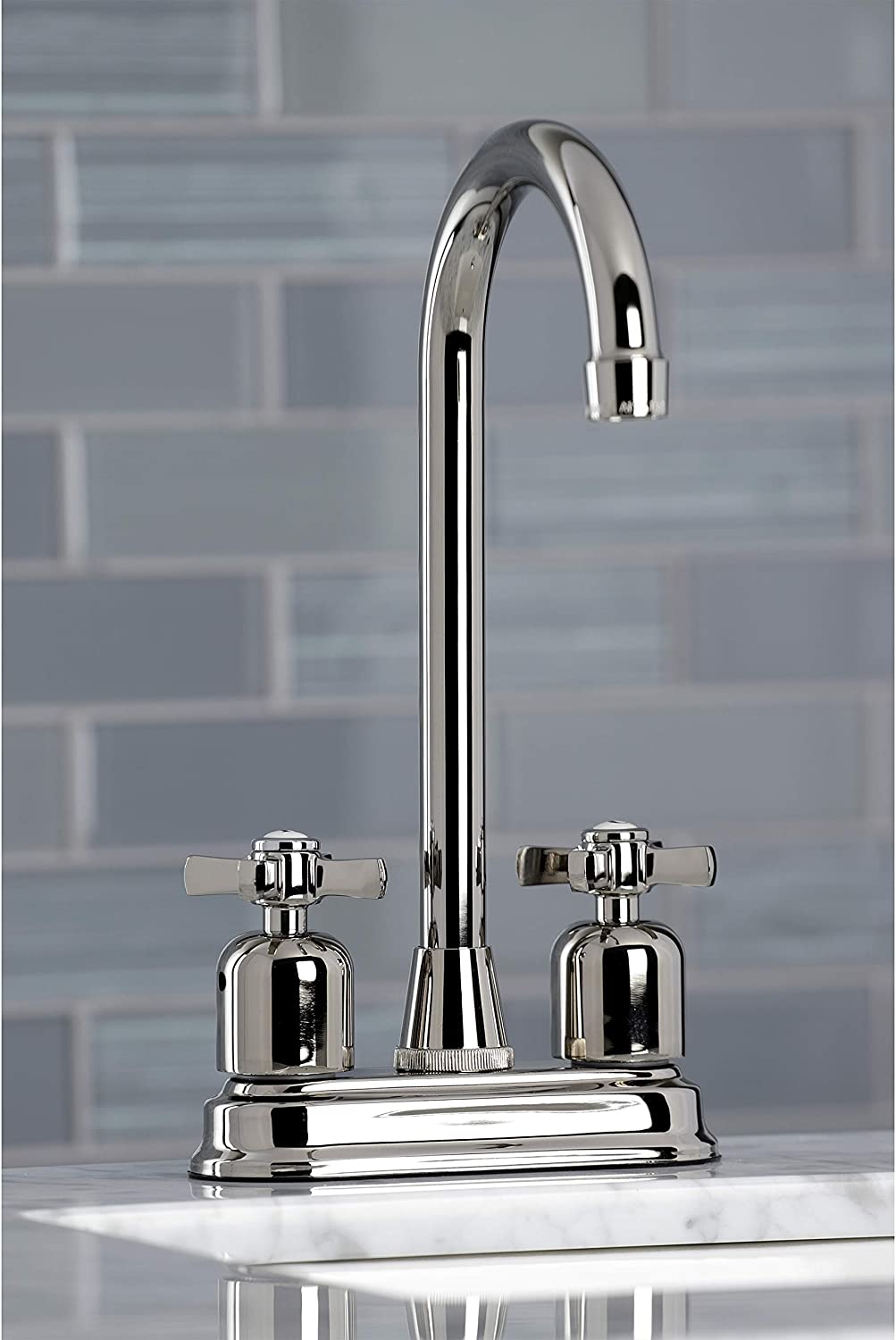 Kingston Brass KB8496ZX Millennium Bar Faucet, Polished Nickel