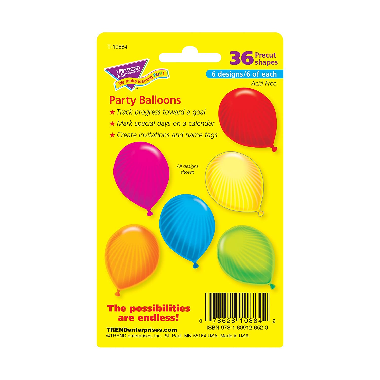 TREND enterprises, Inc. Party Balloons Mini Accents Variety Pack, 36 ct