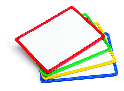 edxeducation-90564 Plastic Framed Metal Whiteboards - Set of 4 - Assorted Colors - Red, Green, Yellow, Blue
