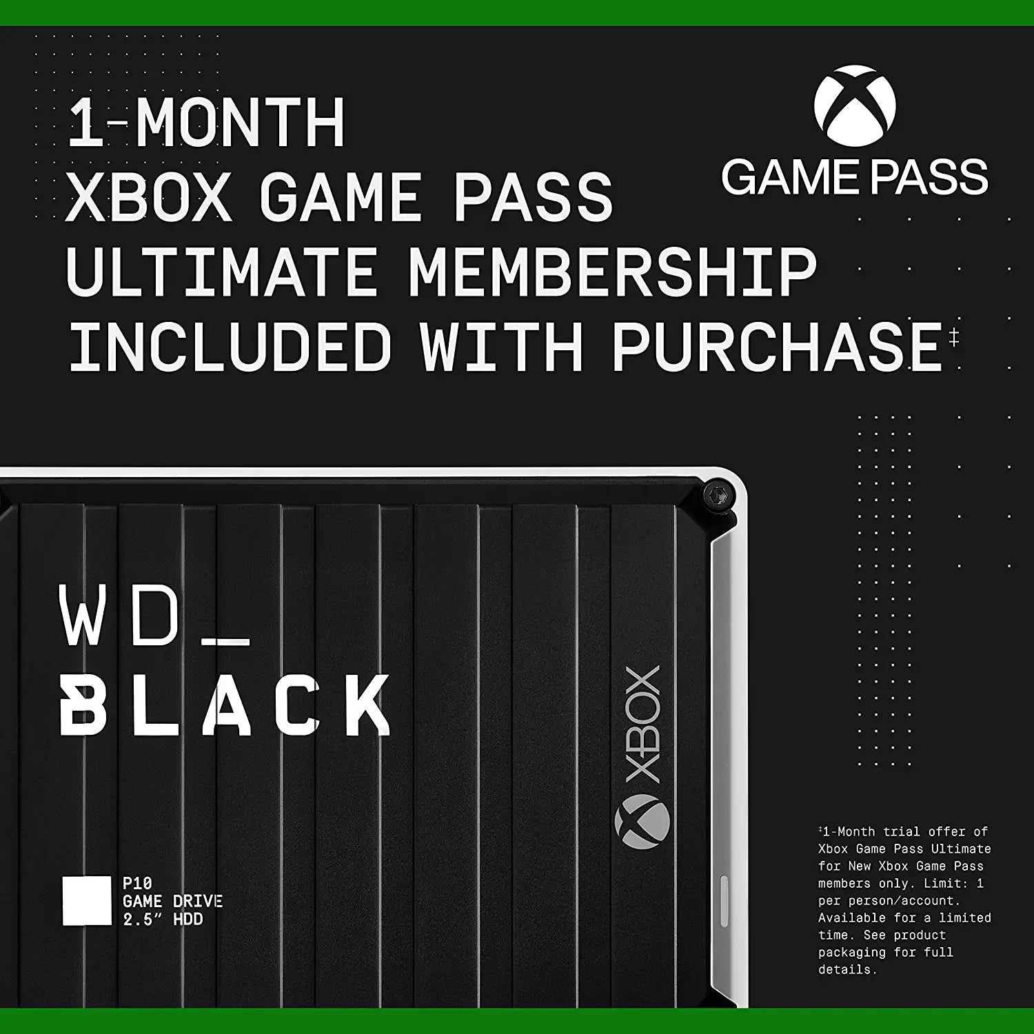 WD_BLACK 3TB P10 Game Drive for Xbox - Portable External Hard Drive with 1-Month Xbox Game Pass - WDBA5G0030BBK-WESN