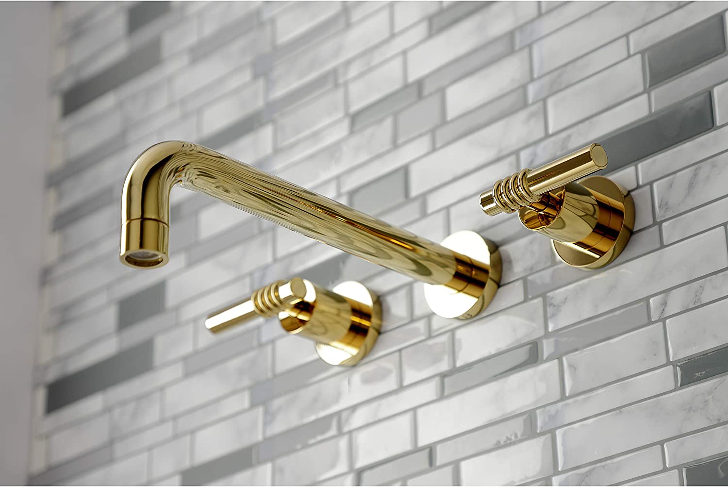 Kingston Brass KS8022ML Milano Tub Faucet, Polished Brass