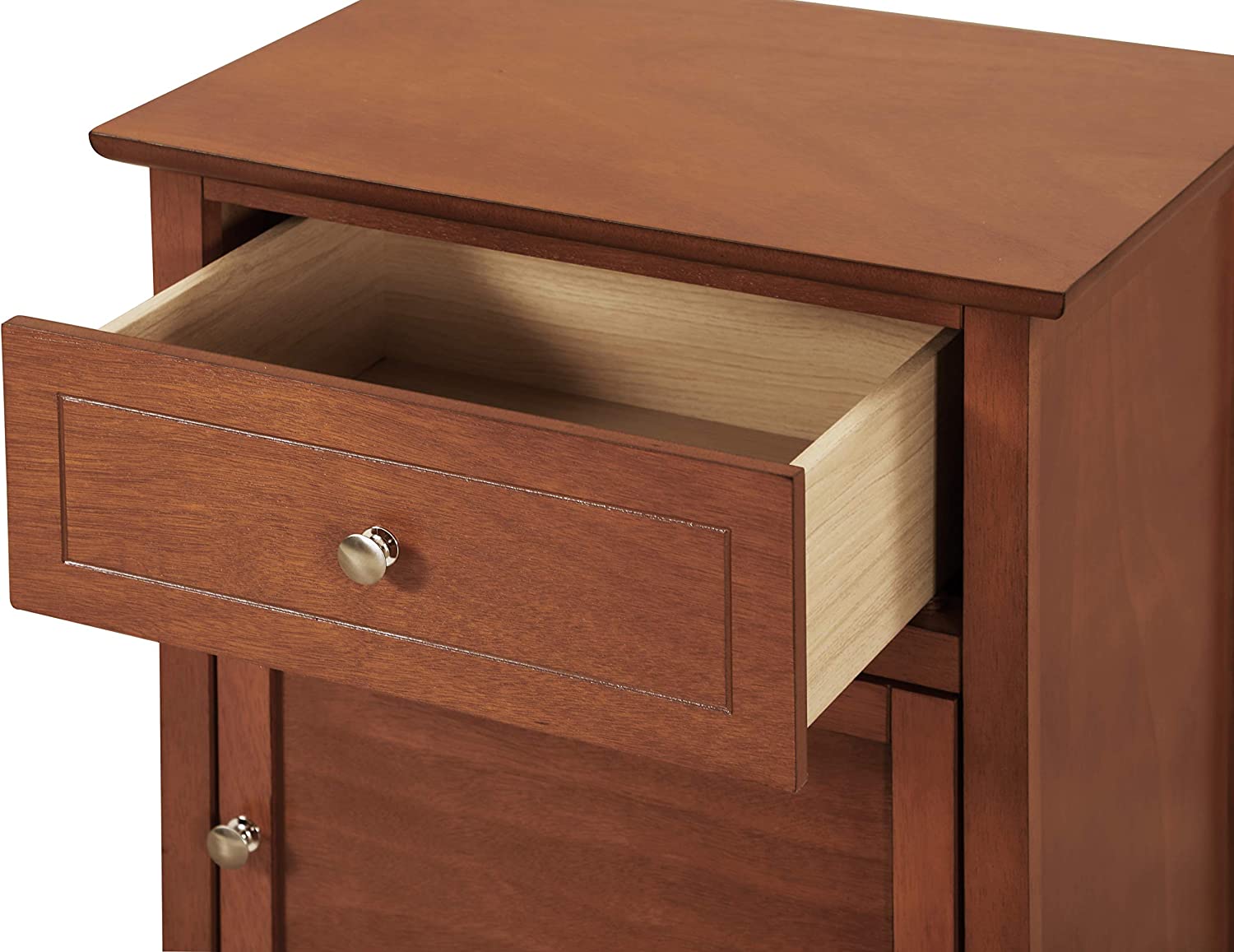 Glory Furniture 1 Drawer /1 Door Nightstand, Oak