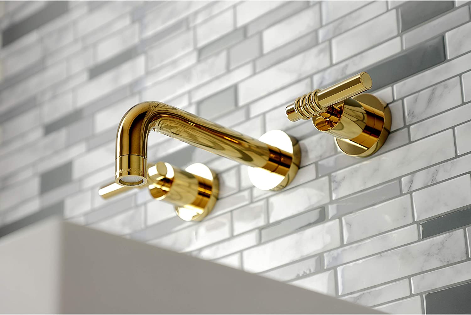 Kingston Brass KS8122ML Milano Bathroom Faucet, Polished Brass