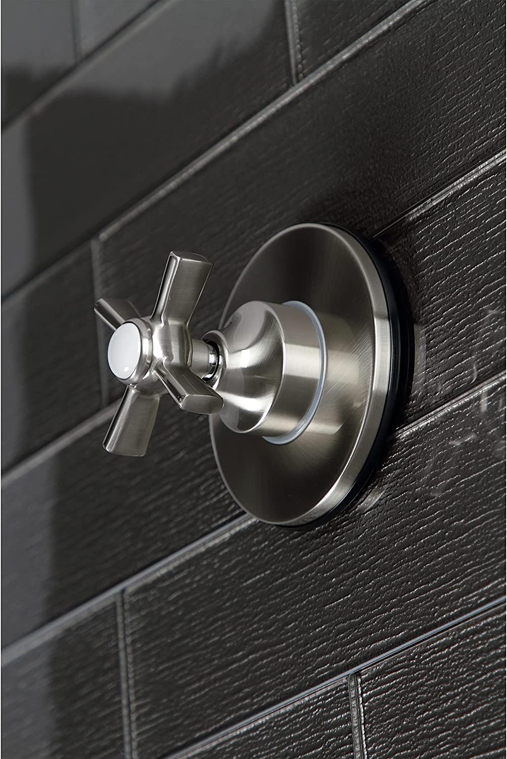 Kingston Brass KS3038ZX Three-Way Diverter Valve with Trim Kit, Brushed Nickel