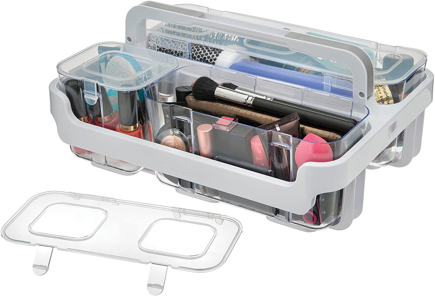 Deflecto Desk Supplies Organizer Caddy, Three Clear Compartments