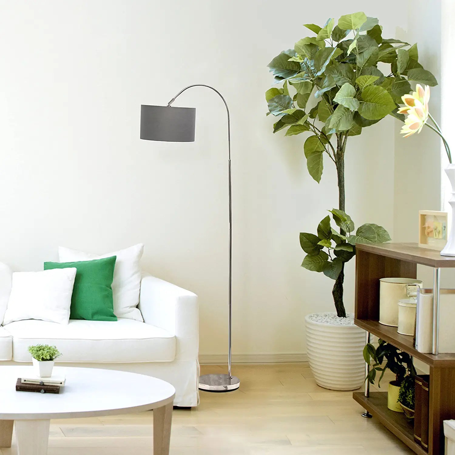 Simple Designs LF2005-GRY Floor Lamp, Gray