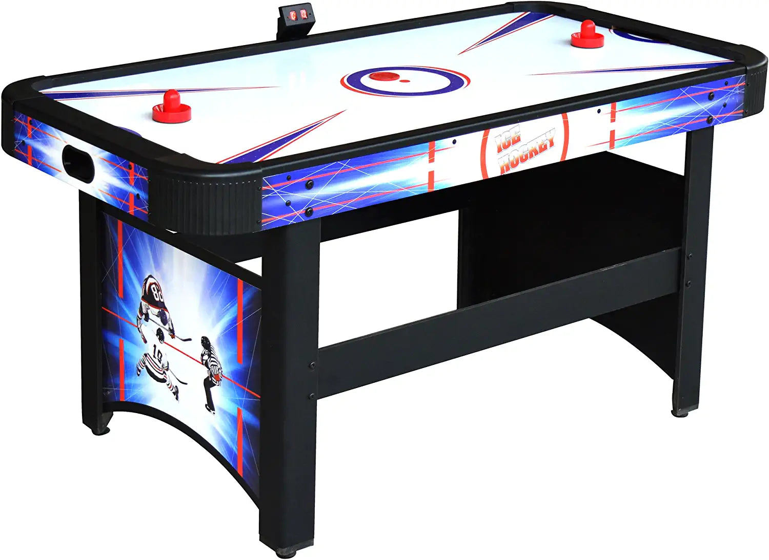 Hathaway Patriot 5-Ft Air Hockey Table for Kids and Adults, Great for Family Recreation Game Rooms, Electronic Scoring, Leg Levelers and Built-in Puck Return √É¬¢√¢‚Äö¬¨√¢‚Ç¨≈ì Includes Strikers and Pucks, Blue/Black