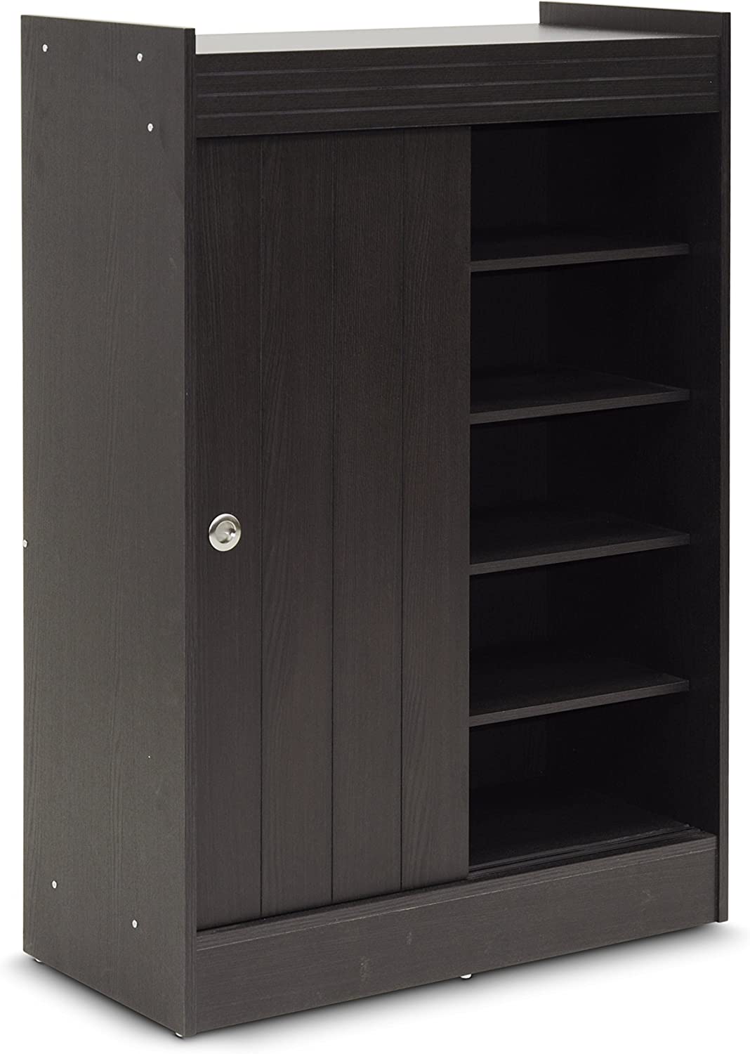 Baxton Studio Shoe-Rack Cabinet, Espresso