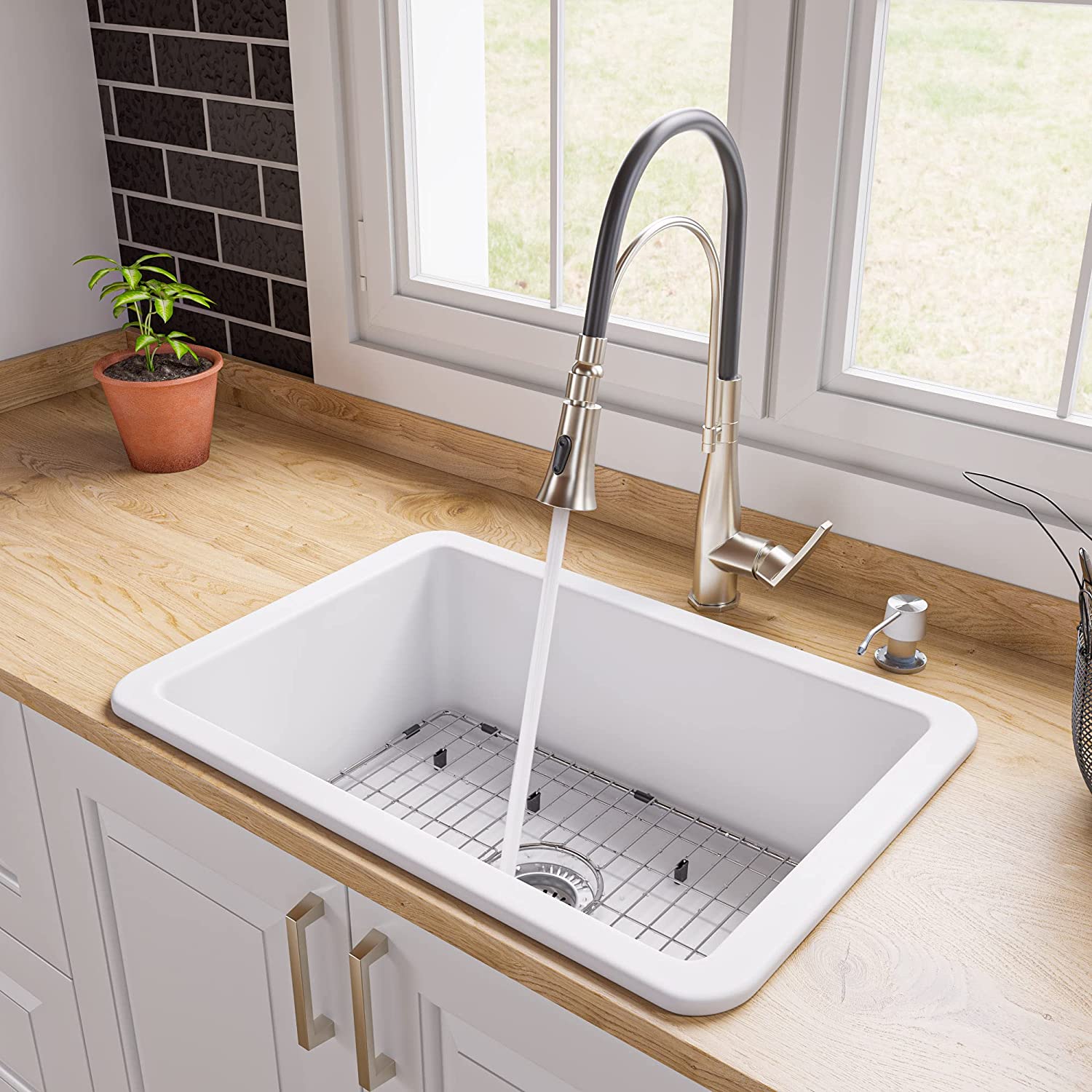 ALFI brand ABF2718UD-W Kitchen Sink, White