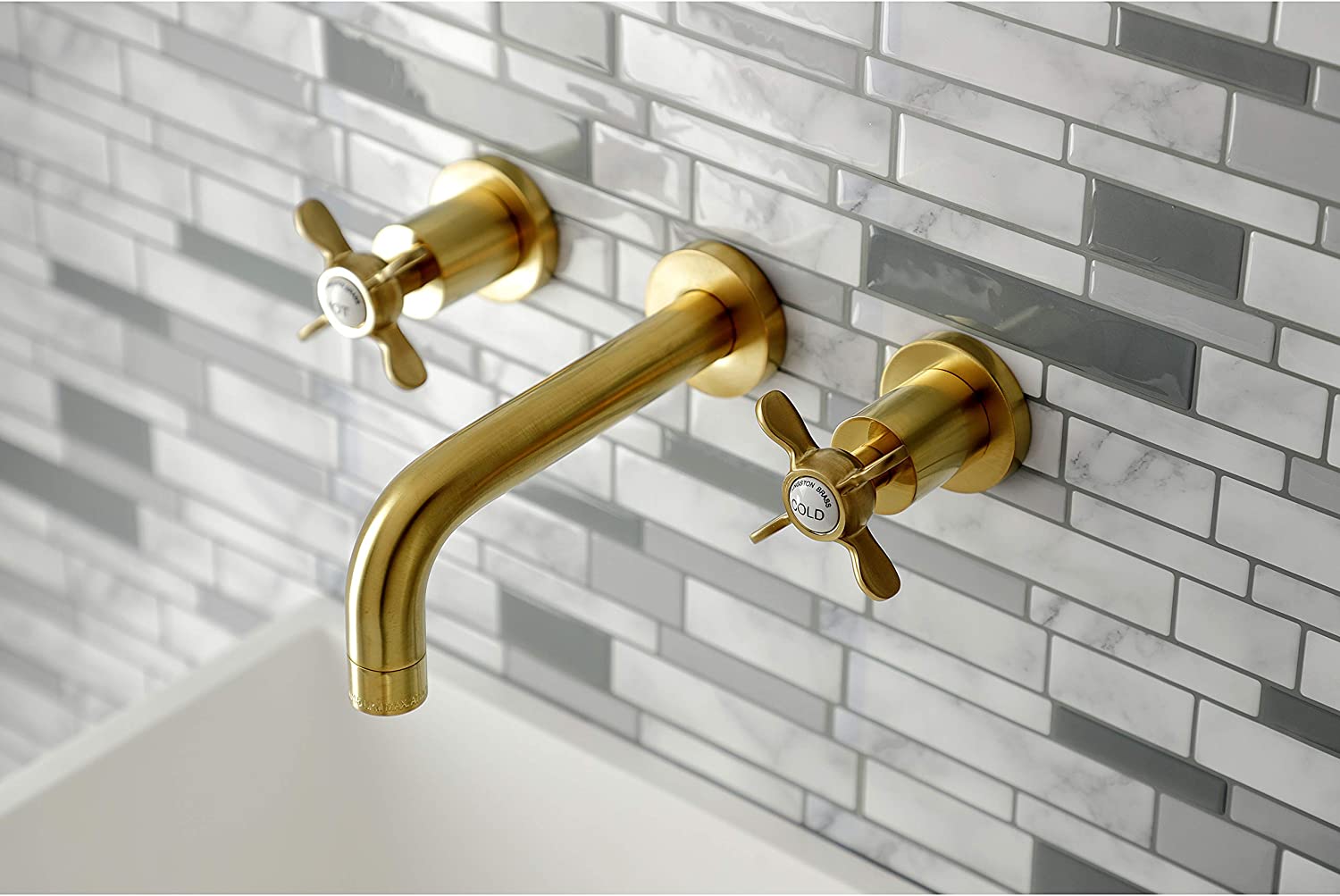 Kingston Brass KS8127BEX Essex Bathroom Faucet, Brushed Brass