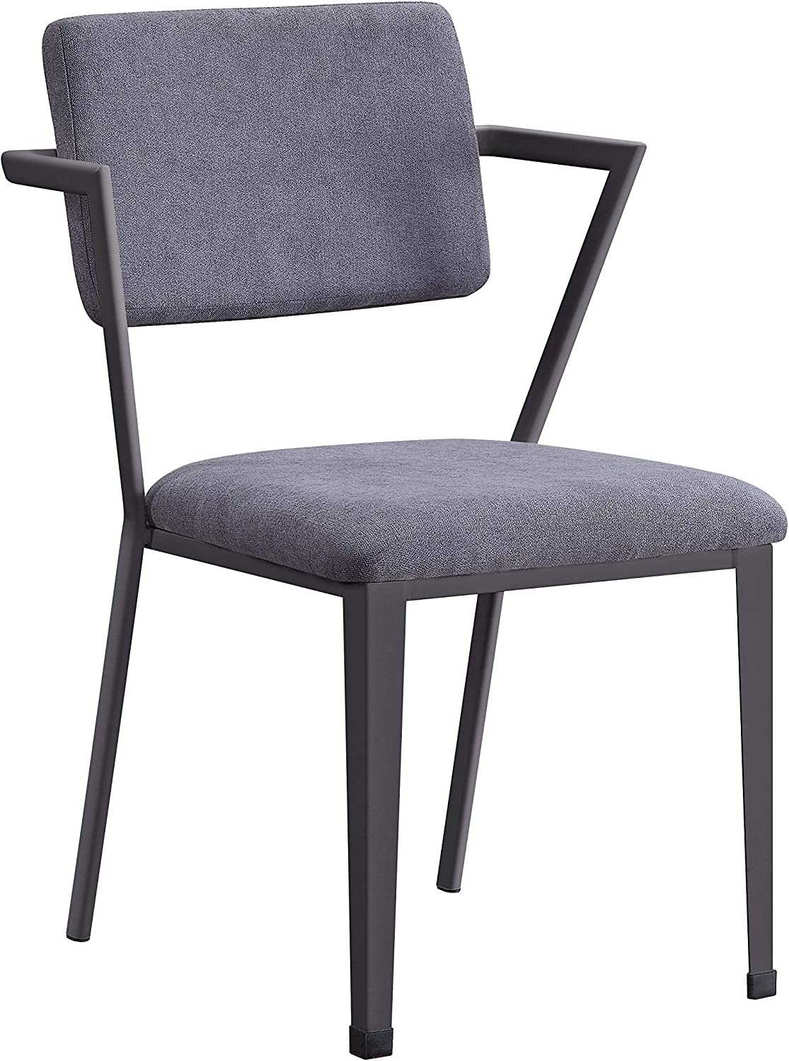 ACME Cargo Dining Chair (Set-2) - - Gray Fabric &amp; Gunmetal