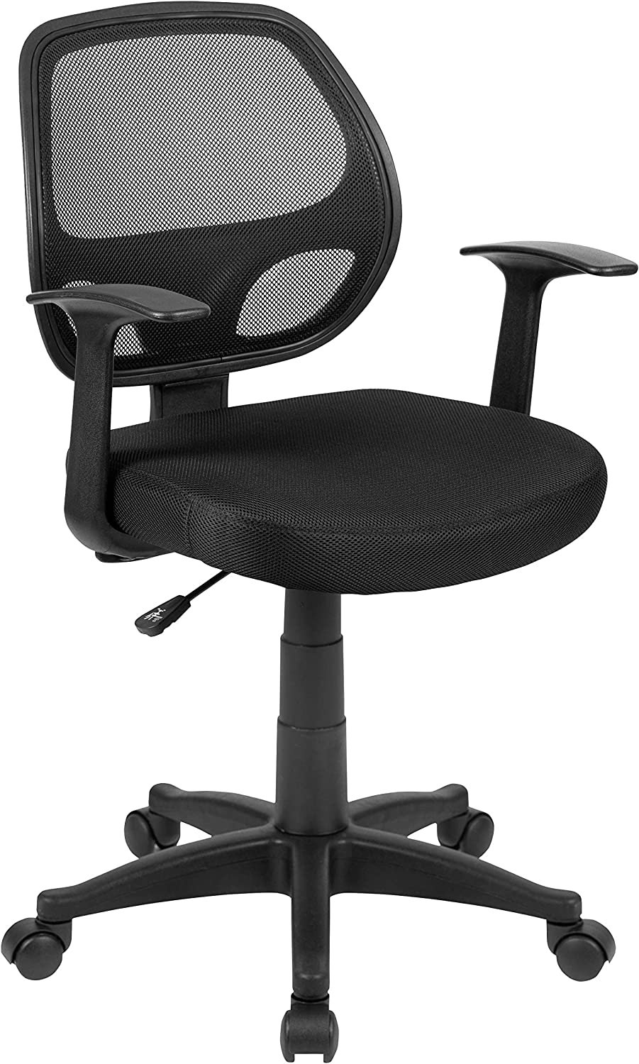 Flash Furniture Mid-Back Black Mesh Swivel Ergonomic Task Office Chair with T-Arms - Desk Chair
