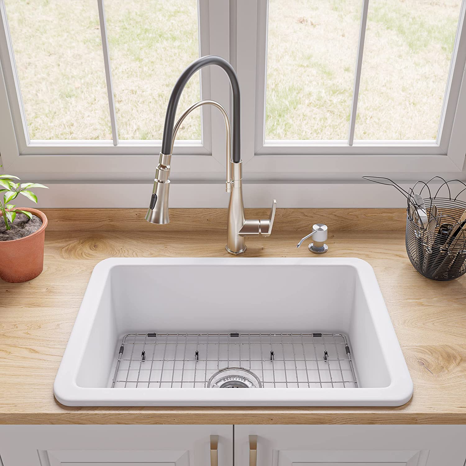 ALFI brand ABF2718UD-W Kitchen Sink, White