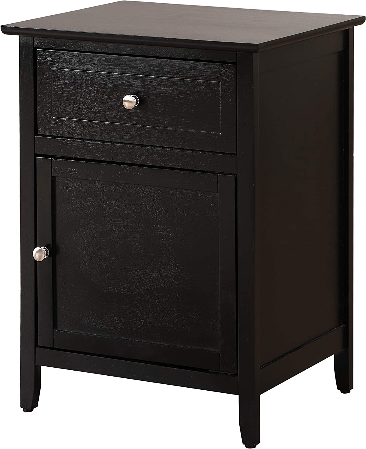 Glory Furniture 1 Drawer /1 Door Nightstand, Oak