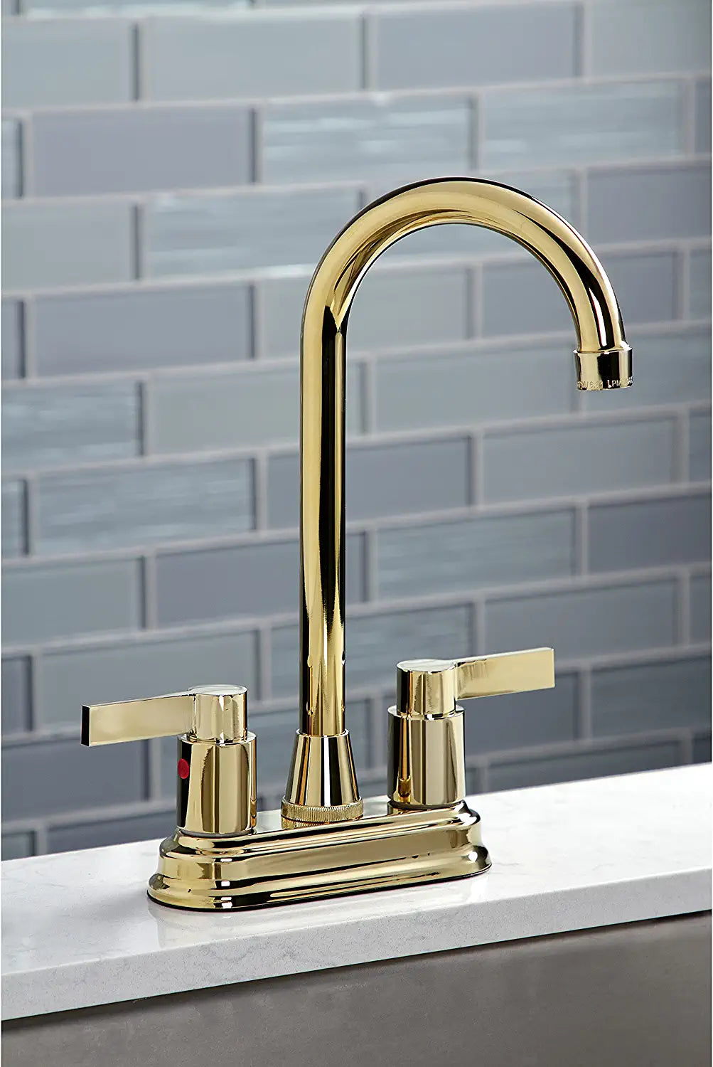 Kingston Brass KB8492NDL NuvoFusion Bar Faucet, Polished Brass