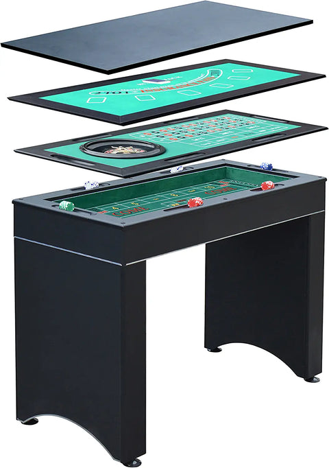 Hathaway Monte Carlo 4-In-1 Multi Game Casino Table with Blackjack, Roulette, Craps and Bar Table √É¬¢√¢‚Äö¬¨√¢‚Ç¨≈ì Includes Accessories