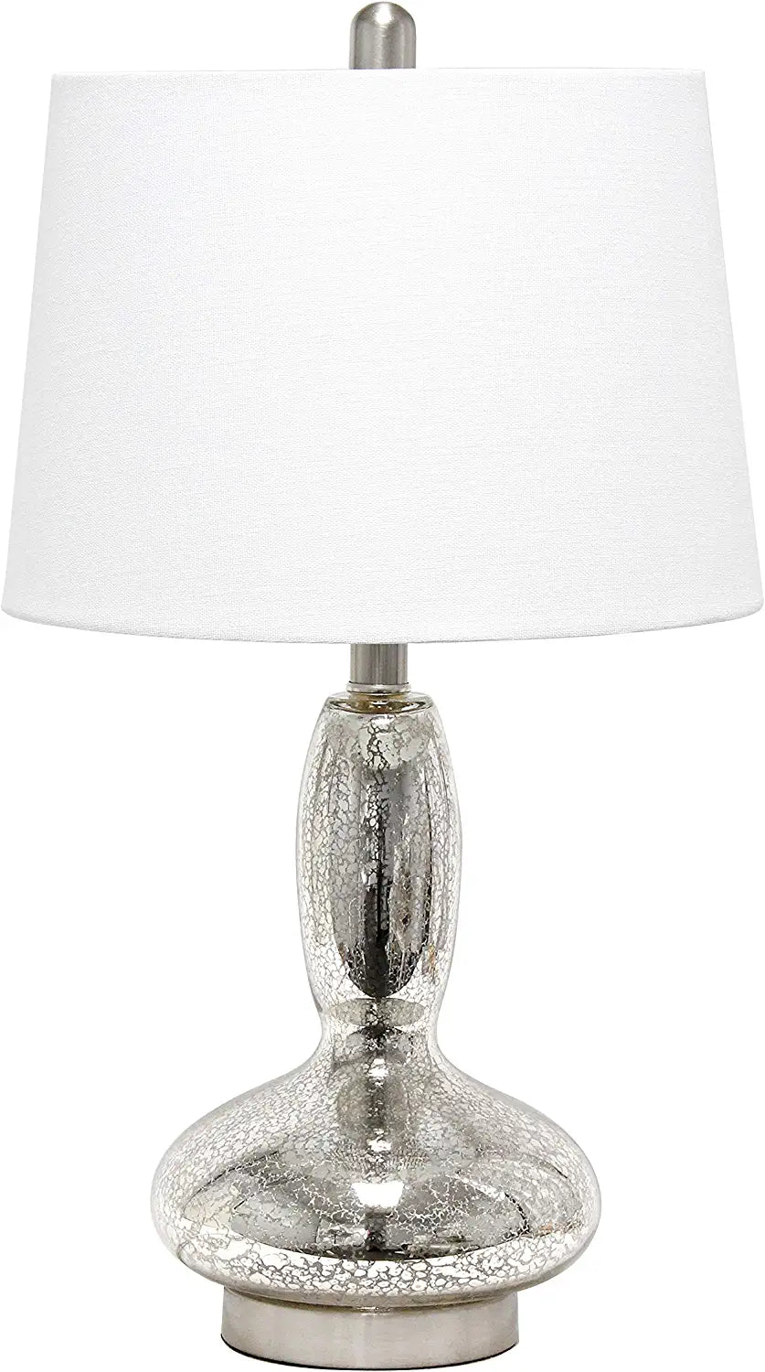 Elegant Designs LT3315-WHT Contemporary Curved Glass Table Lamp, White
