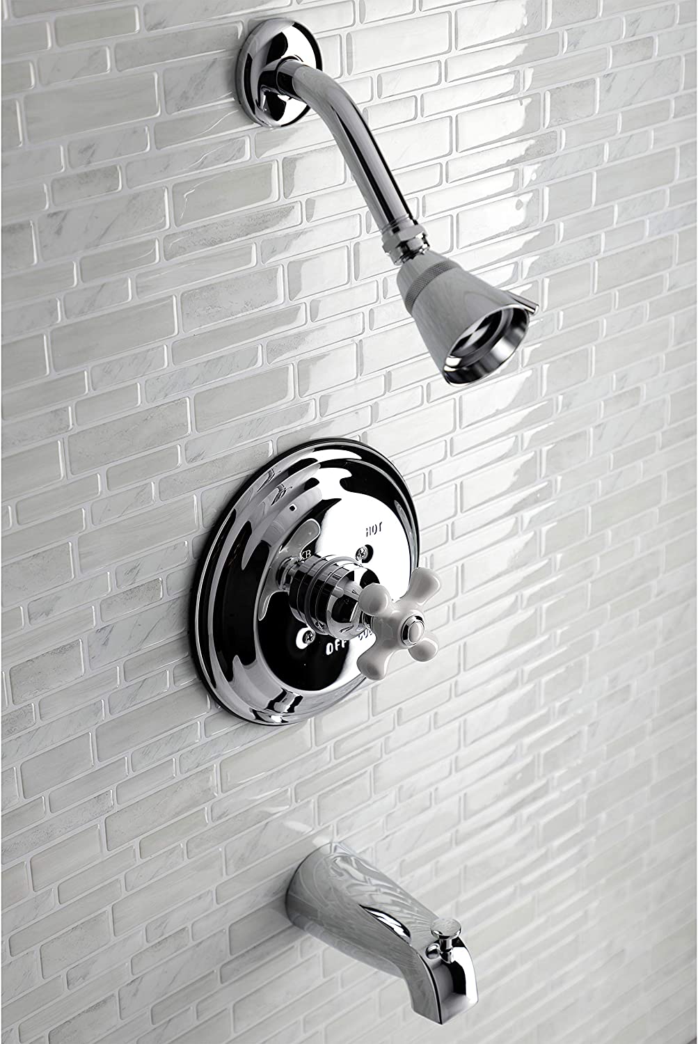 Kingston Brass KB3631PXT Tub and Shower Faucet Trim Only, Polished Chrome