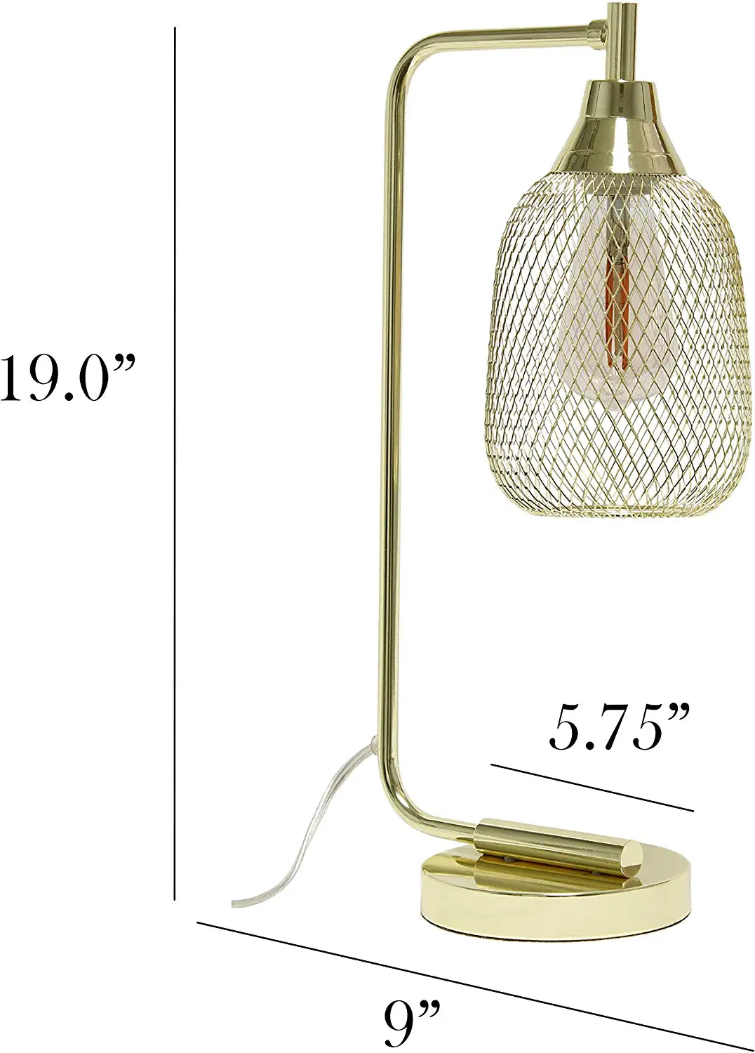 Elegant Designs LD1060-GLD Mesh Wire Table Lamp, Gold