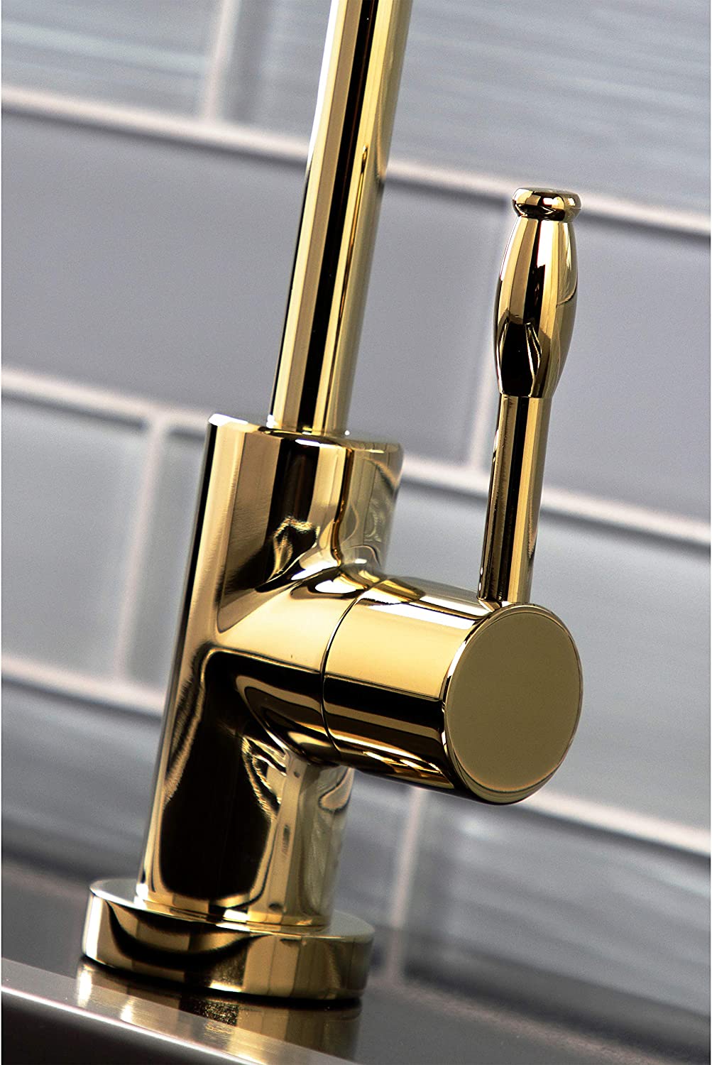 Kingston Brass KS6192NKL Nustudio Water Filtration Faucet, Polished Brass