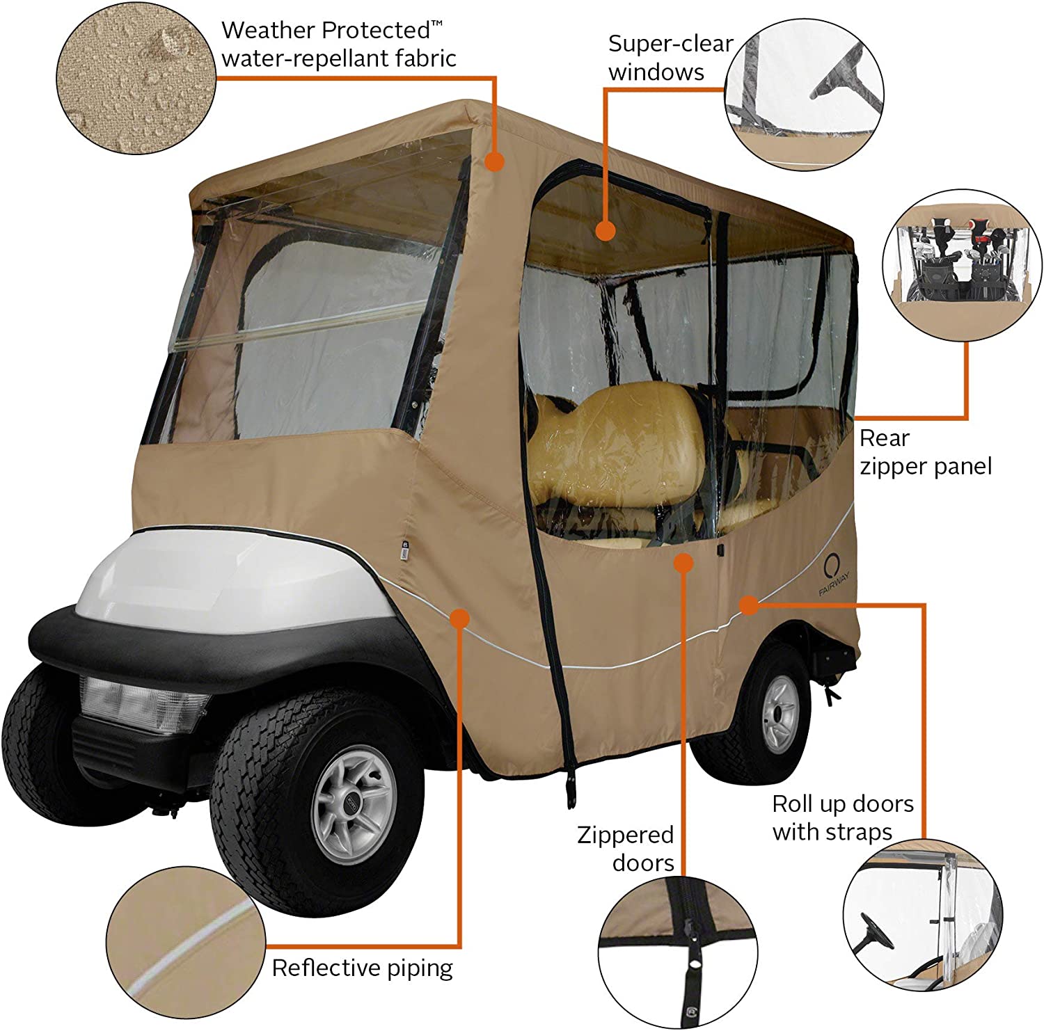 Classic Accessories Fairway Golf Cart Travel Enclosure