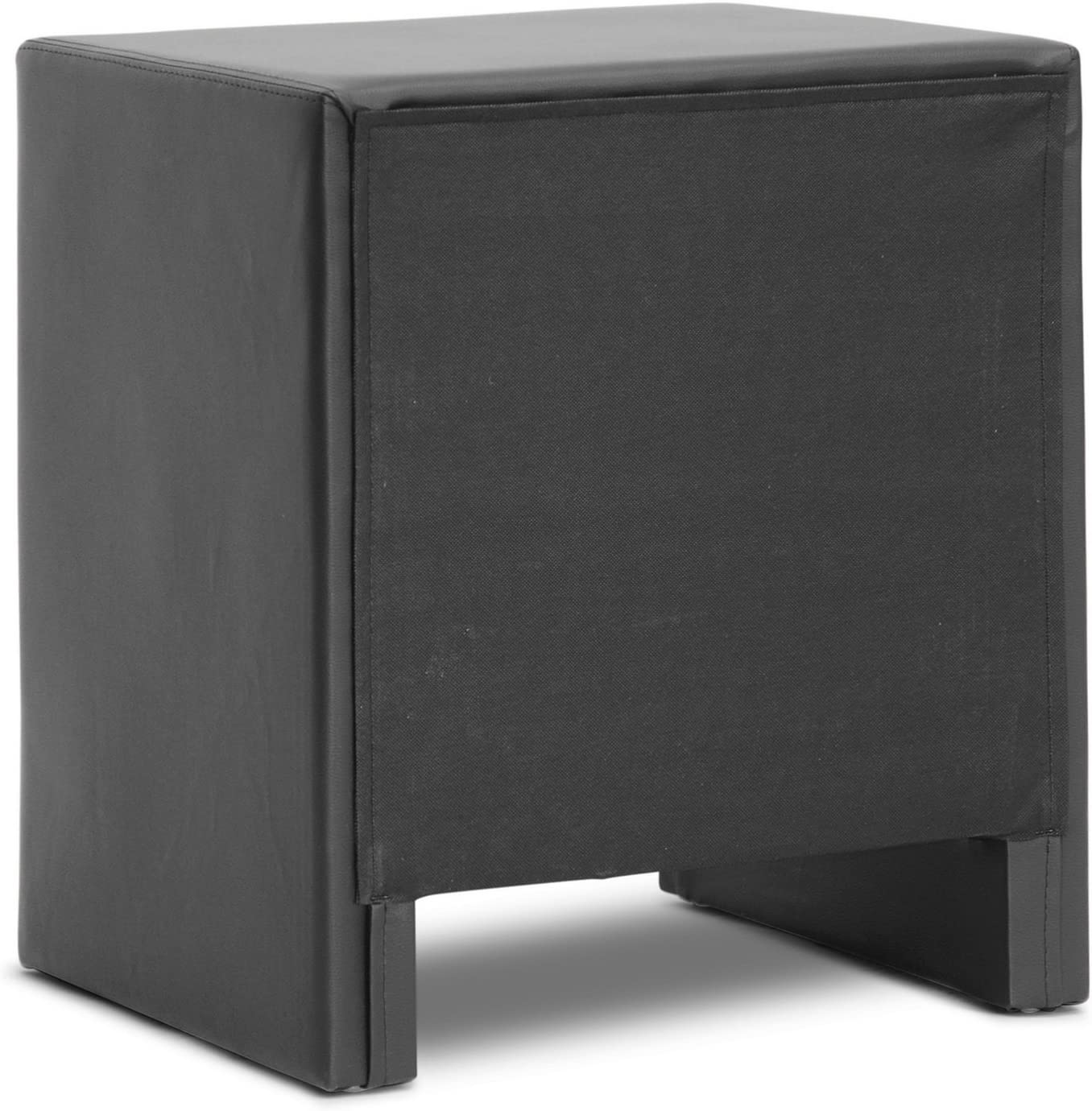 Baxton Studio Frey Upholstered Modern Nightstand, Black