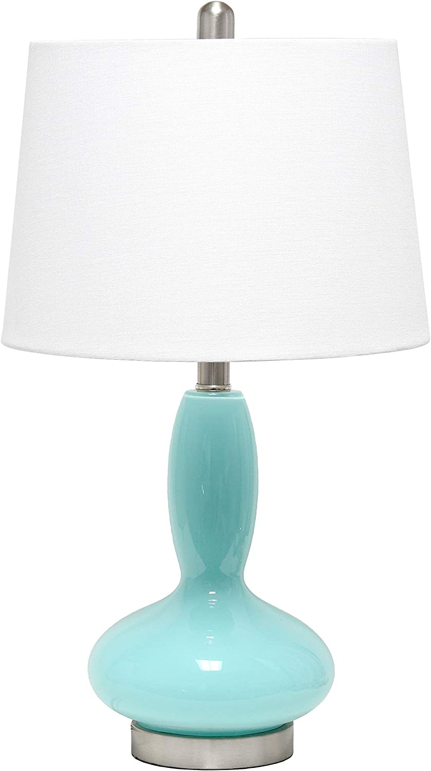 Elegant Designs LT3315-SEA Contemporary Curved Glass Table Lamp, Seafoam