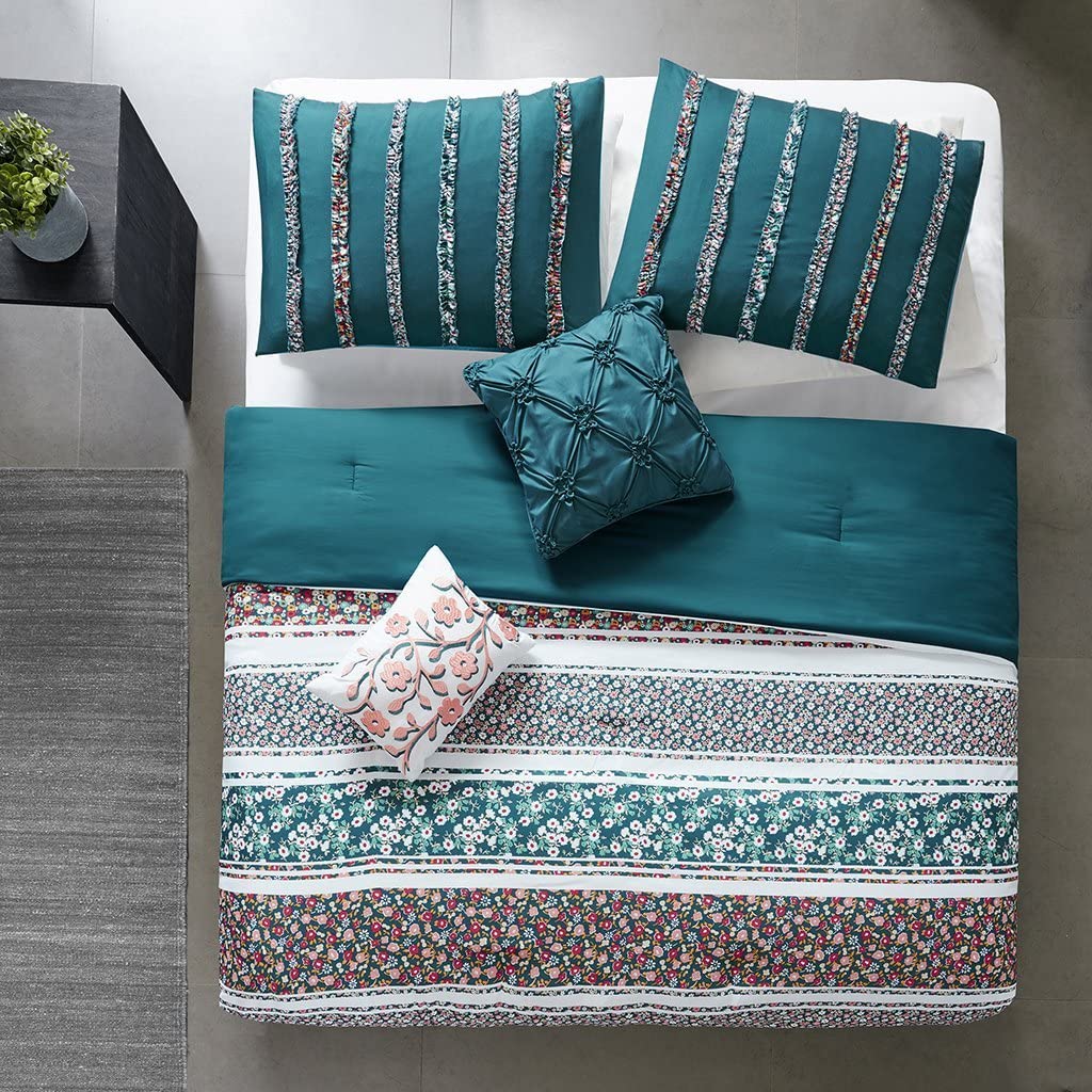 Intelligent Design Fleur Comforter Set Teal Twin/Twin XL