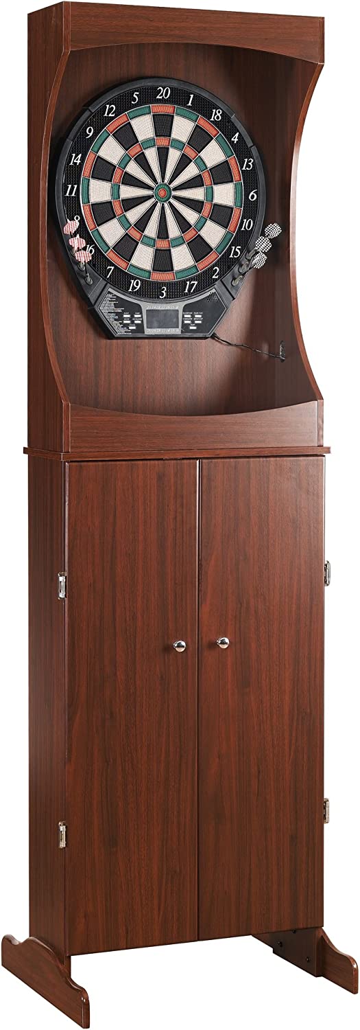 Centerpoint Solid Wood Dartboard Cabinet – Solid Poplar with Dark Cherry Finish