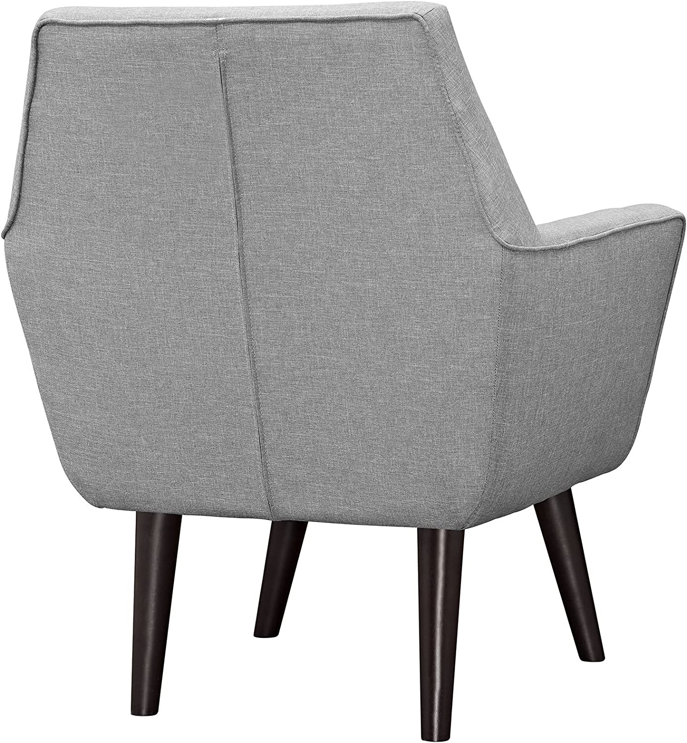 Modway Posit Mid-Century Modern Fabric Upholstered Accent Lounge Arm Chair In Light Gray