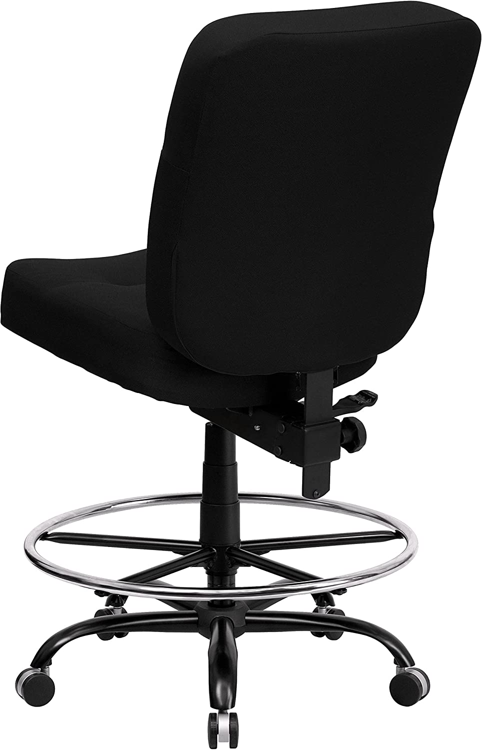 Flash Furniture HERCULES Series Big &amp; Tall 400 lb. Rated Black LeatherSoft Ergonomic Drafting Chair