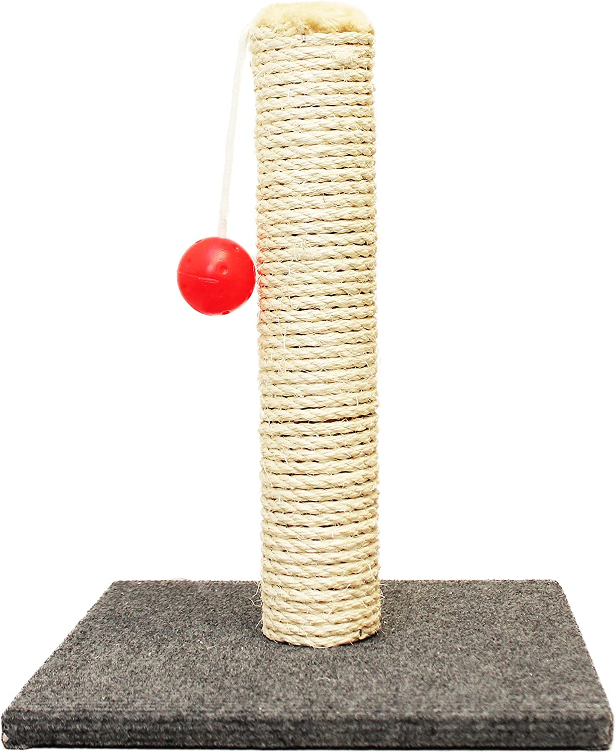 Boss Pet 32071 Scruffy&#39;s Sisal Scratching Post with Interactive Ball and Carpeted
