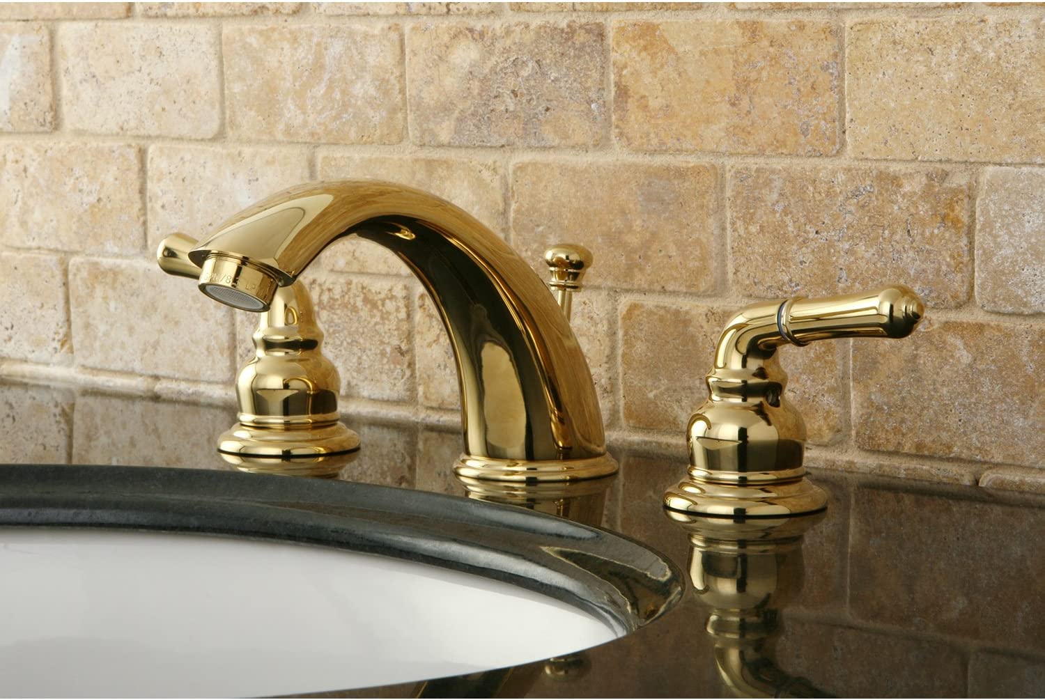 Kingston Brass KB962 Magellan Widespread Bathroom Faucet, 8-Inch Adjustable Center, Polished Brass