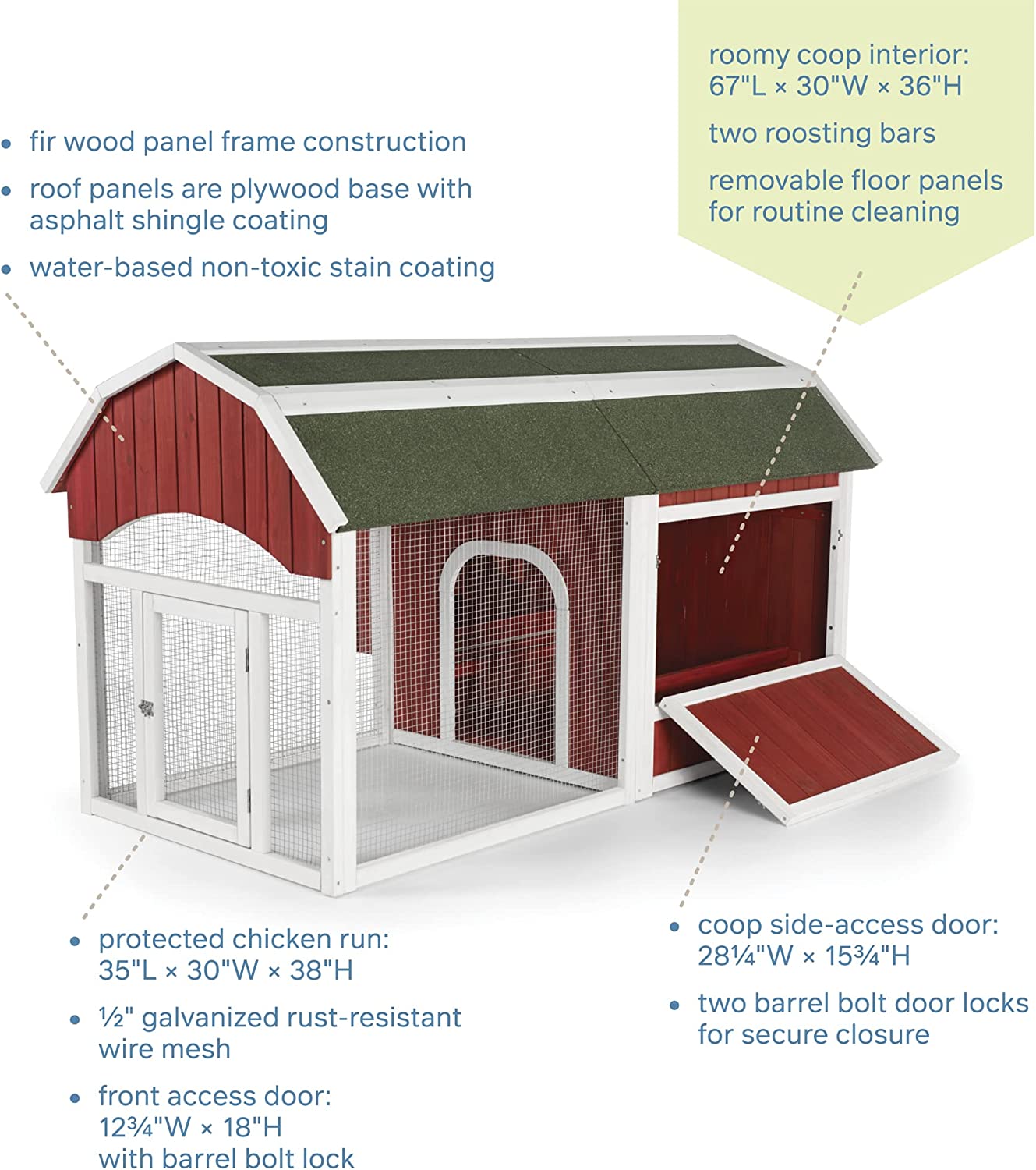 Prevue Pet Products 465 Barn Chicken Coop, Red