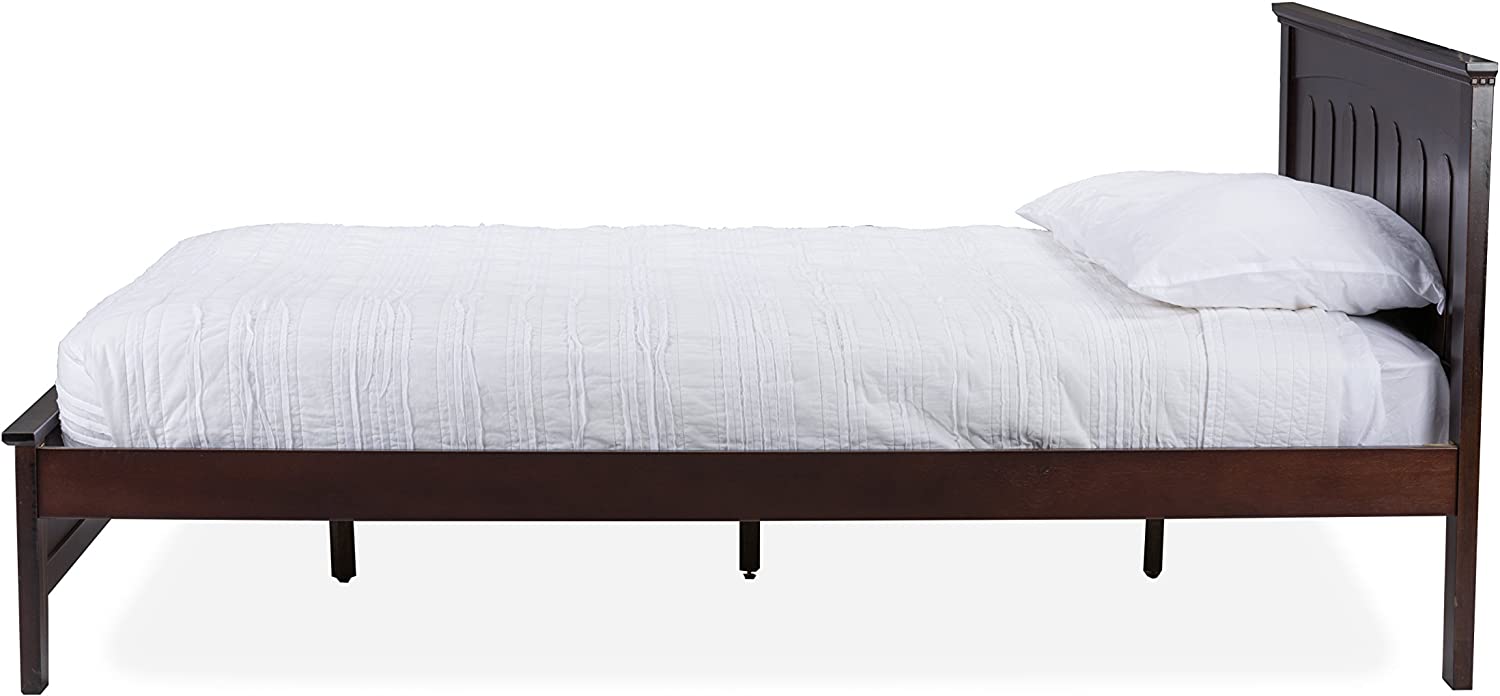 Baxton Studio Spuma Cappuccino Wood Contemporary Bed, Twin, Brown