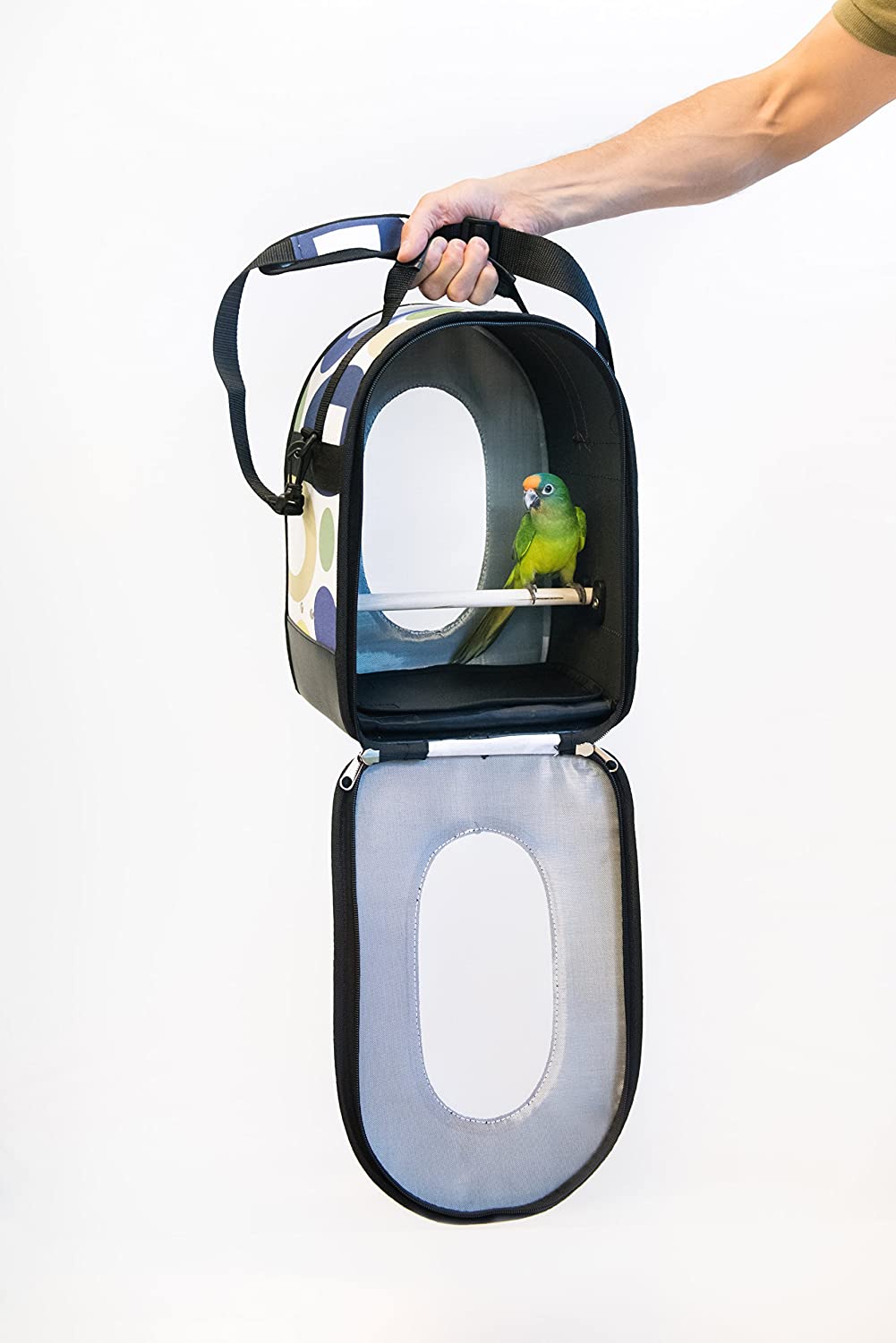 Prevue Pet Products Soft Sided Bird Travel Carrier with Perch Small, Multicolor