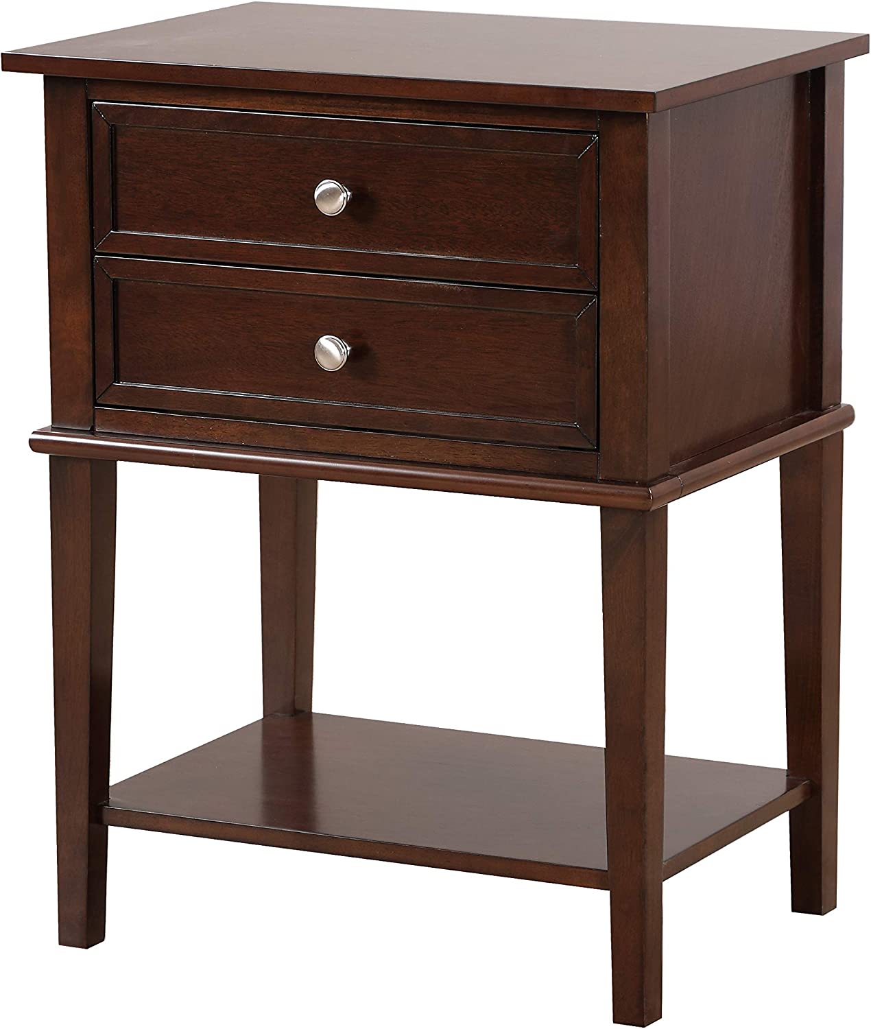 Glory Furniture Newton , Cappuccino Nightstand, SIDE TABLE 28&#34; H x 16&#34; W x 22&#34; D