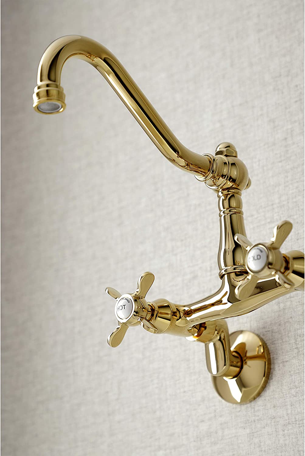 Kingston Brass KS3222BEX Essex Kitchen Faucet, Polished Brass