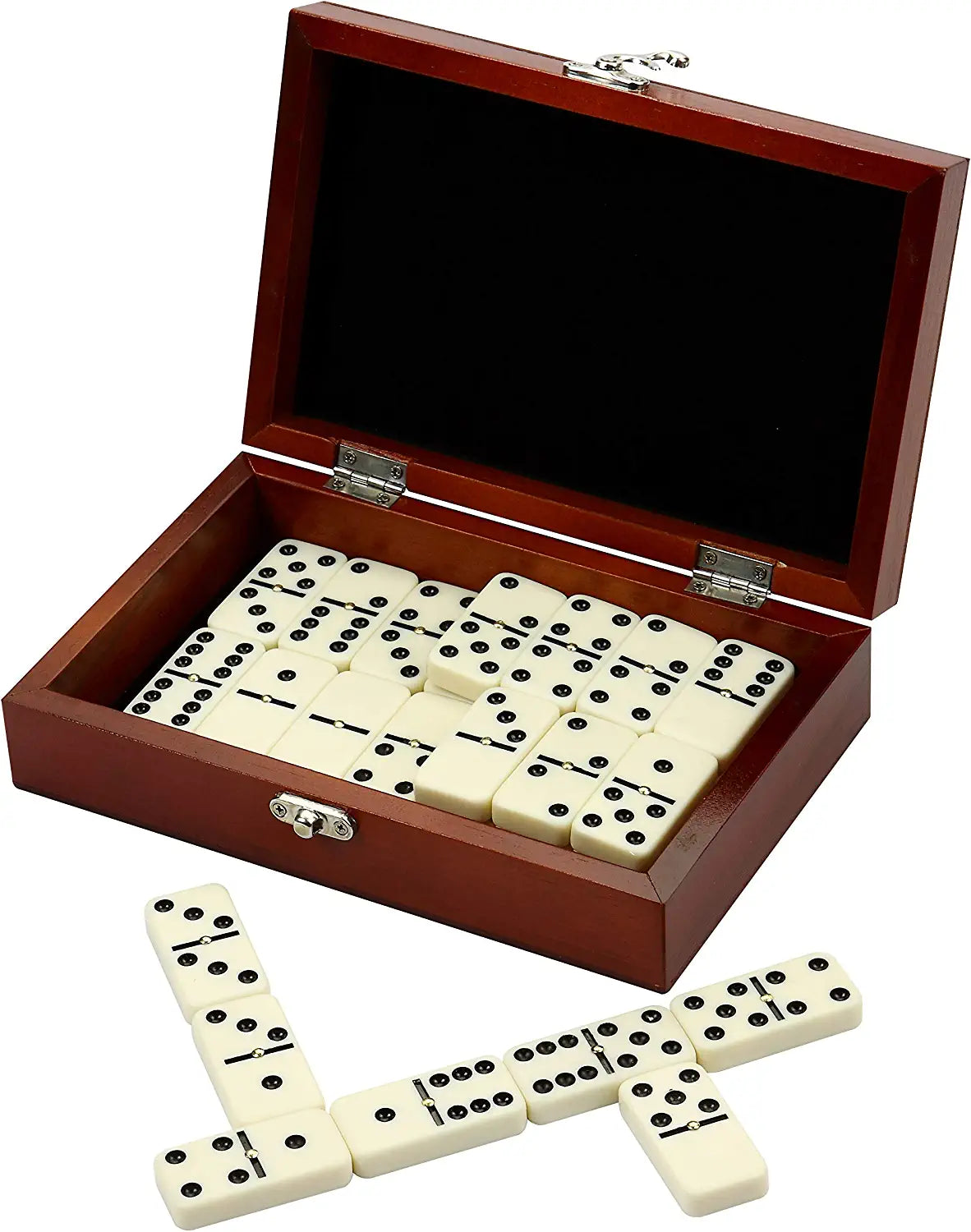 Hathaway Premium Domino Set w/Wooden Carry Case Premium Domino Set w/Wooden Carry Case, Walnut