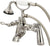 Vintage Classic 7 Inch Spread Deck Mount Tub Faucet With Handheld Shower in Polished Nickel (PVD) Finish With Porcelain Lever Handles Hot And Cold Labels Included
