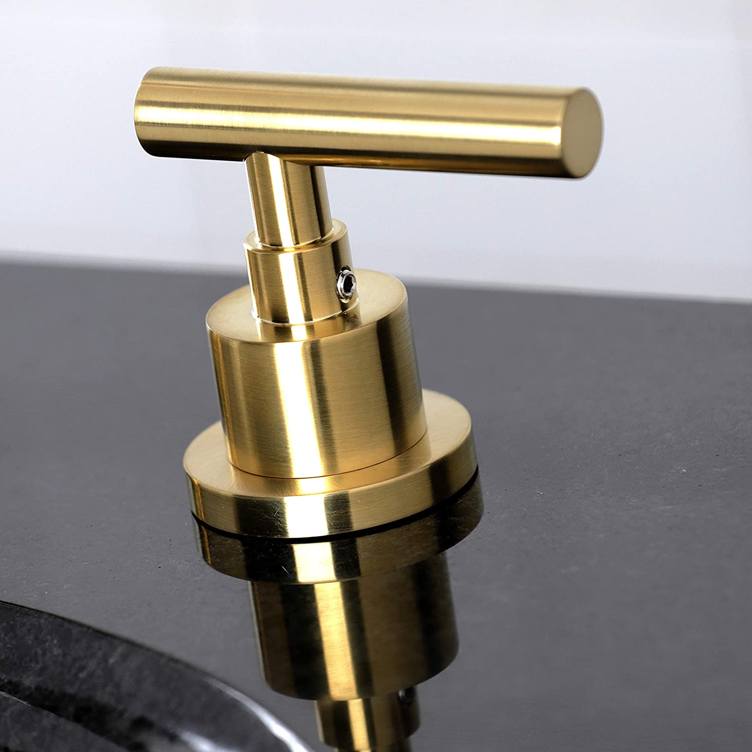 Kingston Brass FSC8933CML Manhattan Widespread Bathroom Faucet, Brushed Brass