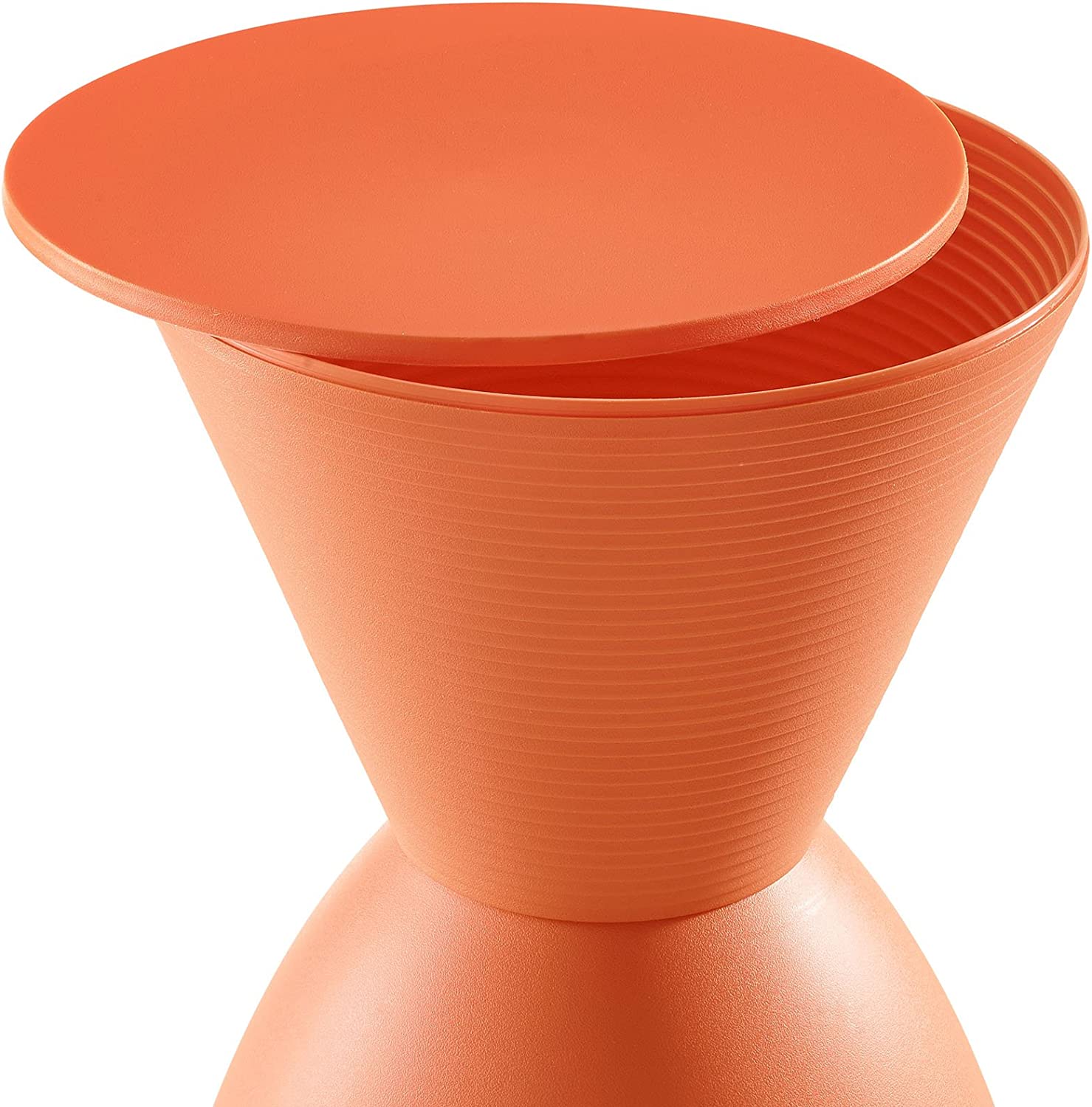 Modway Haste Contemporary Modern Hourglass Accent Stool in Orange